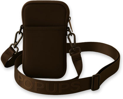 POPUPS Neoprene Crossbody Phone Bag for Women – Slim Zippered Pouch with Slip Pocket and Adjustable Strap (4" x 1" x 7.5")