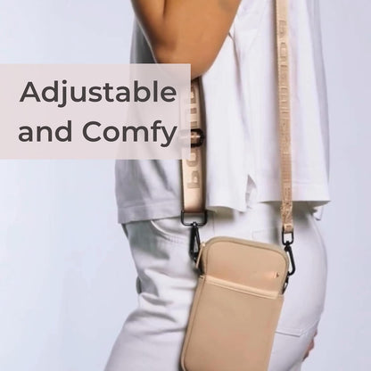 POPUPS Neoprene Crossbody Phone Bag for Women – Slim Zippered Pouch with Slip Pocket and Adjustable Strap (4" x 1" x 7.5")