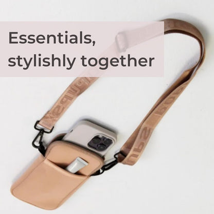 POPUPS Neoprene Crossbody Phone Bag for Women – Slim Zippered Pouch with Slip Pocket and Adjustable Strap (4" x 1" x 7.5")