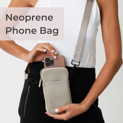 POPUPS Neoprene Crossbody Phone Bag for Women – Slim Zippered Pouch with Slip Pocket and Adjustable Strap (4" x 1" x 7.5")