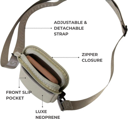 POPUPS Neoprene Crossbody Phone Bag for Women – Slim Zippered Pouch with Slip Pocket and Adjustable Strap (4" x 1" x 7.5")