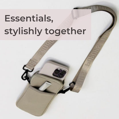 POPUPS Neoprene Crossbody Phone Bag for Women – Slim Zippered Pouch with Slip Pocket and Adjustable Strap (4" x 1" x 7.5")