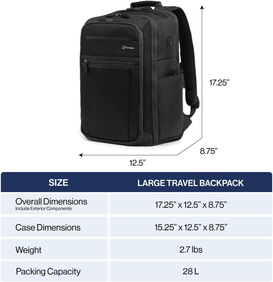 Crew Executive Choice 3 Large Backpack Fits Up to 15.6 Laptops and Tablets, USB a and C Ports, Men and Women, Patriot Blue