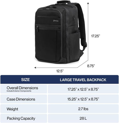 Crew Executive Choice 3 Large Backpack Fits Up to 15.6 Laptops and Tablets, USB a and C Ports, Men and Women, Patriot Blue