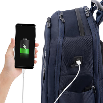 Crew Executive Choice 3 Large Backpack Fits Up to 15.6 Laptops and Tablets, USB a and C Ports, Men and Women, Patriot Blue