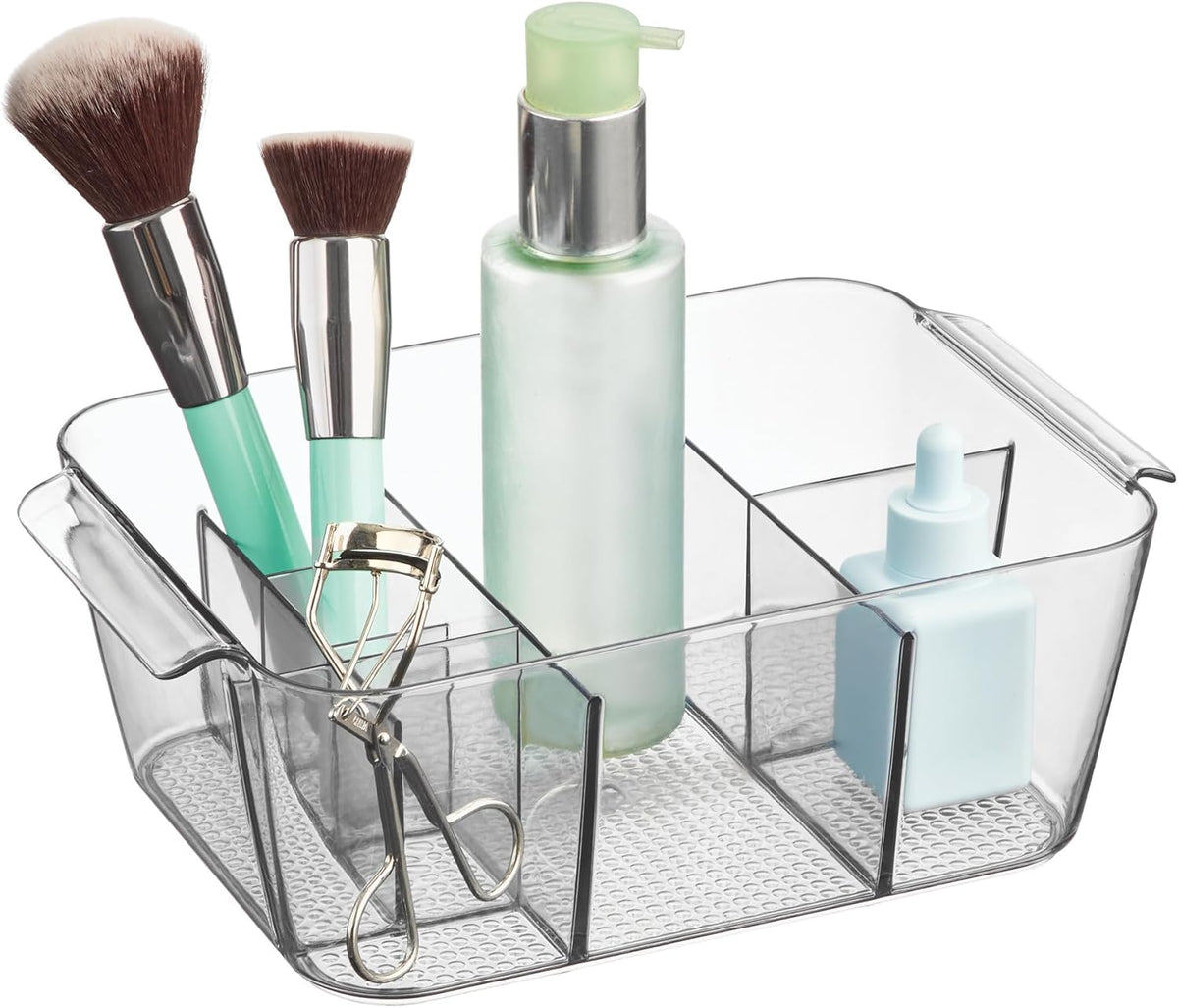 Makeup Organizer for Countertop, Set of 2, Clear | Storage for Cosmetics and Toiletries, Made in USA