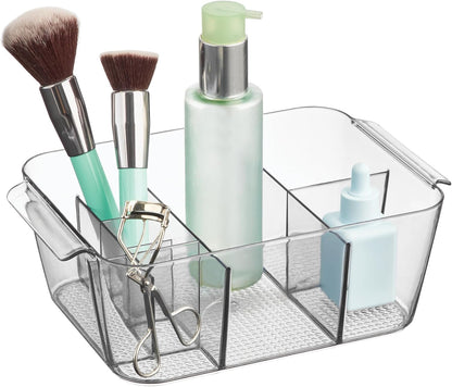 Makeup Organizer for Countertop, Set of 2, Clear | Storage for Cosmetics and Toiletries, Made in USA