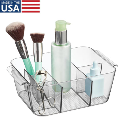 Makeup Organizer for Countertop, Set of 2, Clear | Storage for Cosmetics and Toiletries, Made in USA