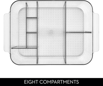 Makeup Organizer for Countertop, Set of 2, Clear | Storage for Cosmetics and Toiletries, Made in USA