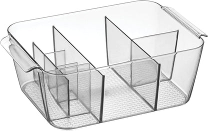 Makeup Organizer for Countertop, Set of 2, Clear | Storage for Cosmetics and Toiletries, Made in USA