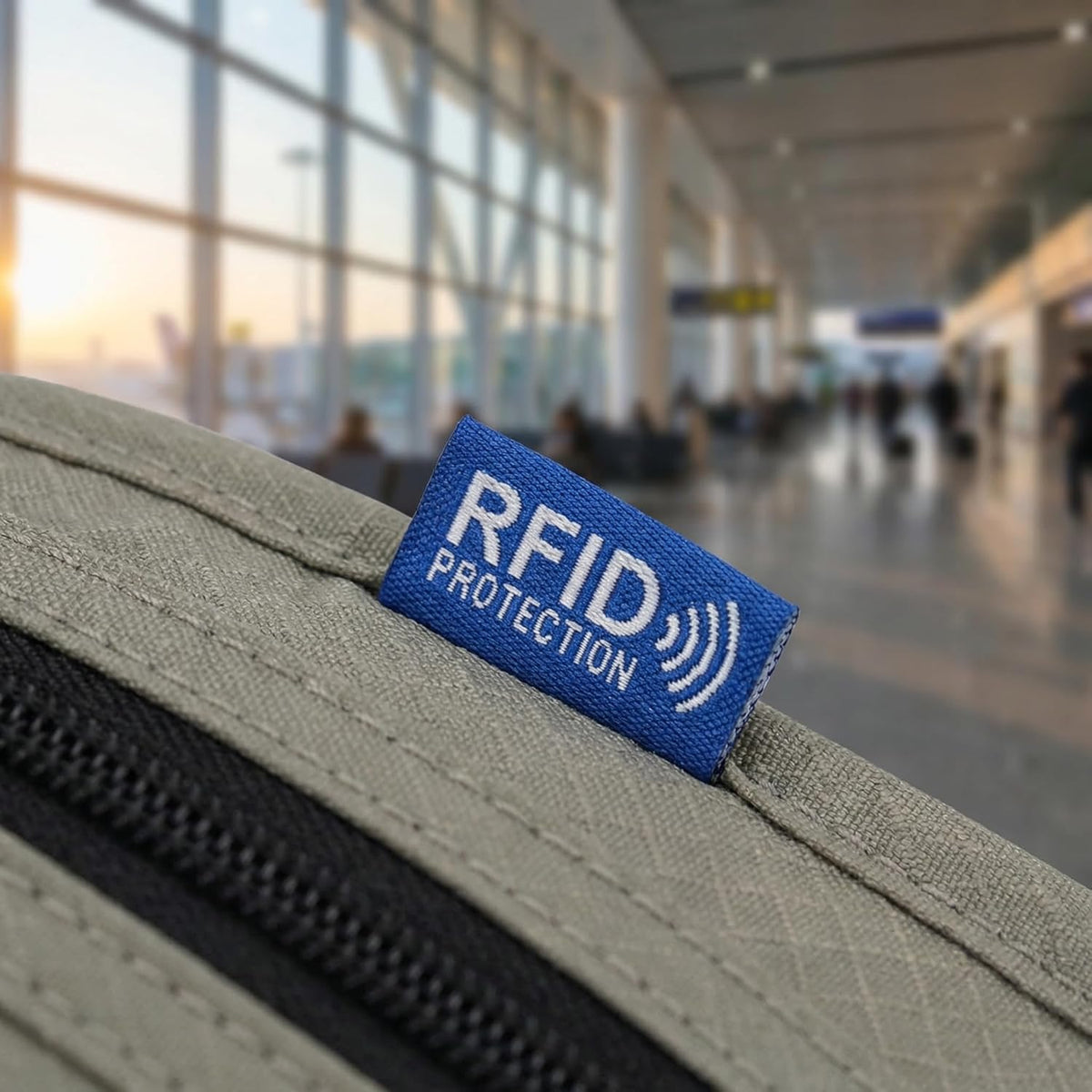 RFID Blocking Travel Neck Wallet - Hidden Security Travel Pouch for Passport & Cash (Black)