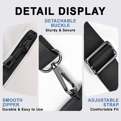 Cell Phone Sleeve Pouch Case Bag with Adjustable Crossbody Strap and Wrist Strap, Touchscreen-Friendly Clear Cell Phone Purse Bag with Carabiner for Men Women (Clear Black- A)