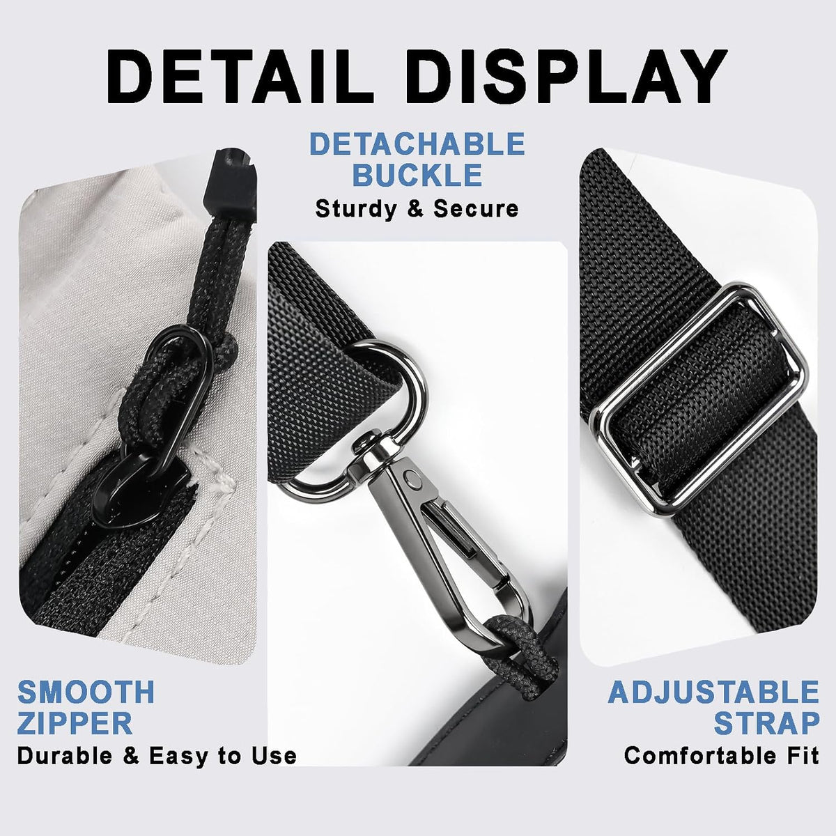 Cell Phone Sleeve Pouch Case Bag with Adjustable Crossbody Strap and Wrist Strap, Touchscreen-Friendly Clear Cell Phone Purse Bag with Carabiner for Men Women (Clear Black- A)