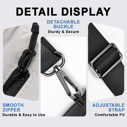 Cell Phone Sleeve Pouch Case Bag with Adjustable Crossbody Strap and Wrist Strap, Touchscreen-Friendly Clear Cell Phone Purse Bag with Carabiner for Men Women (Clear Black- A)