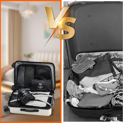 Packing Cubes for Travel Essentials, Suitcase Organizer Bags for Airplane Road Trip Camp - Black
