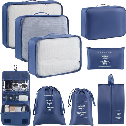 Packing Cubes for Travel Essentials, Suitcase Organizer Bags for Airplane Road Trip Camp - Black