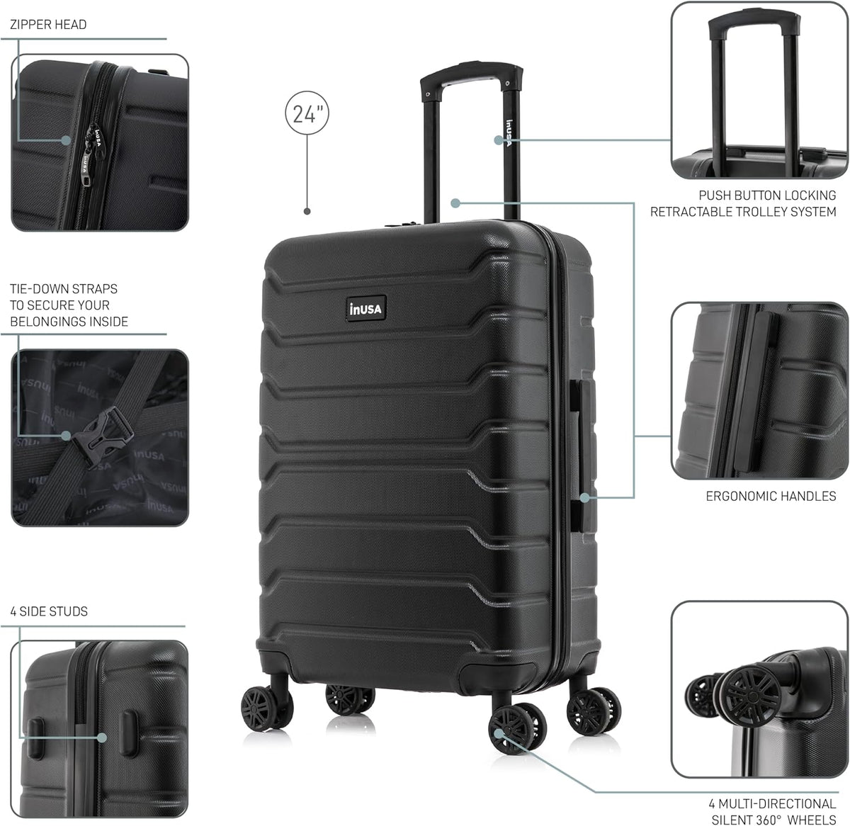 TREND Luggage with Spinner Wheels | Durable Lightweight Hardshell Suitcase, Travel bag with Handle and Trolley, 20-Inch Carry On Small Luggage | Orange