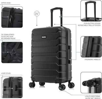 TREND Luggage with Spinner Wheels | Durable Lightweight Hardshell Suitcase, Travel bag with Handle and Trolley, 20-Inch Carry On Small Luggage | Orange