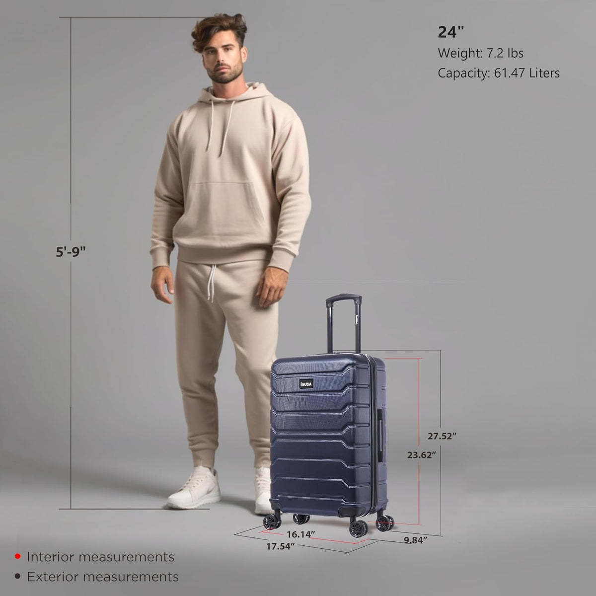 TREND Luggage with Spinner Wheels | Durable Lightweight Hardshell Suitcase, Travel bag with Handle and Trolley, 20-Inch Carry On Small Luggage | Orange