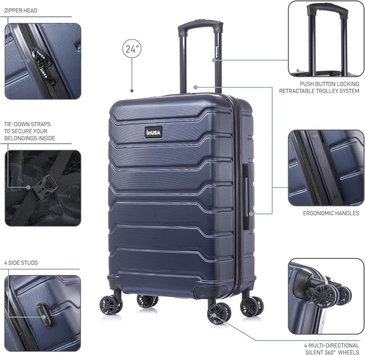 TREND Luggage with Spinner Wheels | Durable Lightweight Hardshell Suitcase, Travel bag with Handle and Trolley, 20-Inch Carry On Small Luggage | Orange