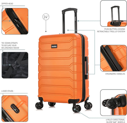 TREND Luggage with Spinner Wheels | Durable Lightweight Hardshell Suitcase, Travel bag with Handle and Trolley, 20-Inch Carry On Small Luggage | Orange