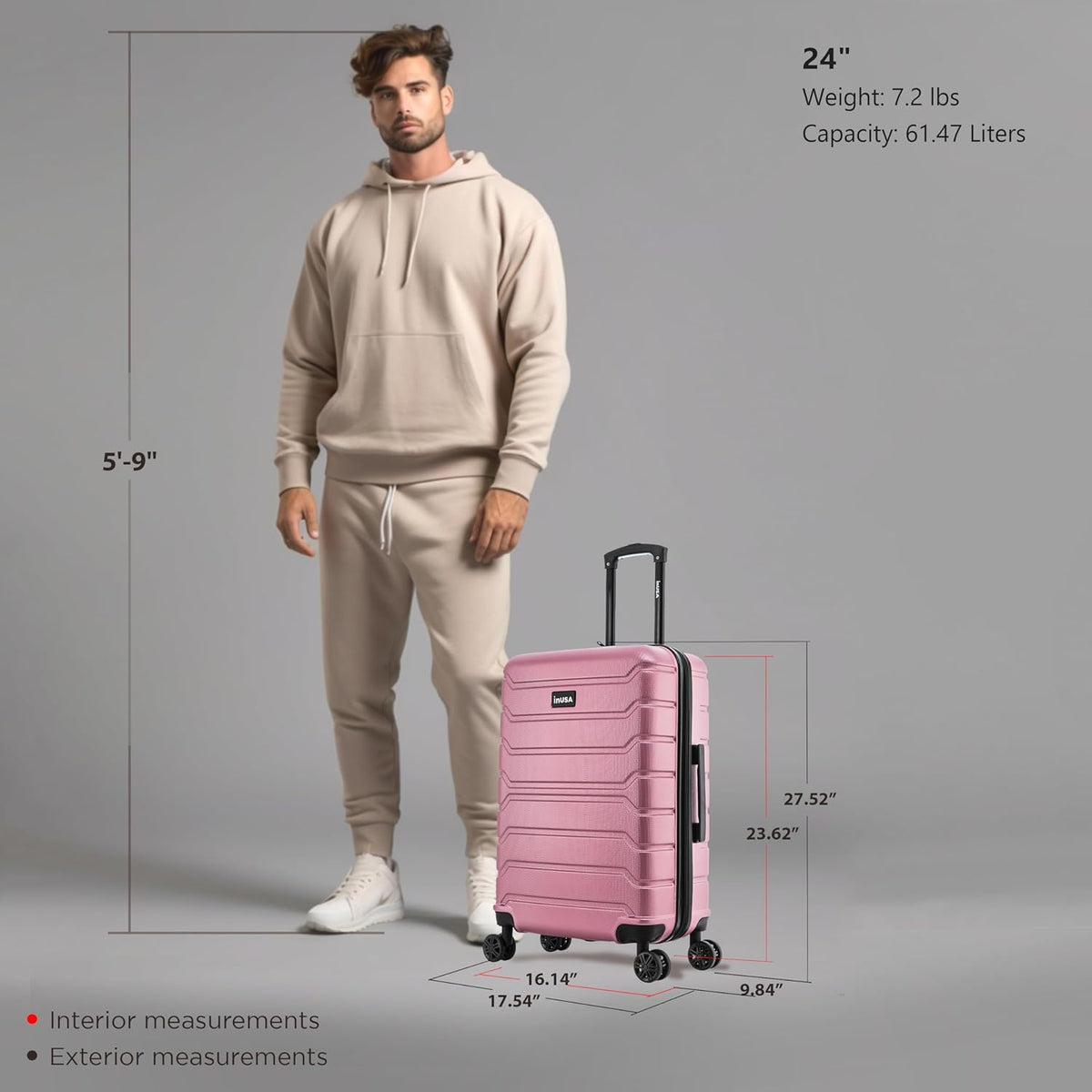 TREND Luggage with Spinner Wheels | Durable Lightweight Hardshell Suitcase, Travel bag with Handle and Trolley, 20-Inch Carry On Small Luggage | Orange
