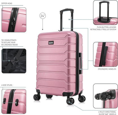 TREND Luggage with Spinner Wheels | Durable Lightweight Hardshell Suitcase, Travel bag with Handle and Trolley, 20-Inch Carry On Small Luggage | Orange