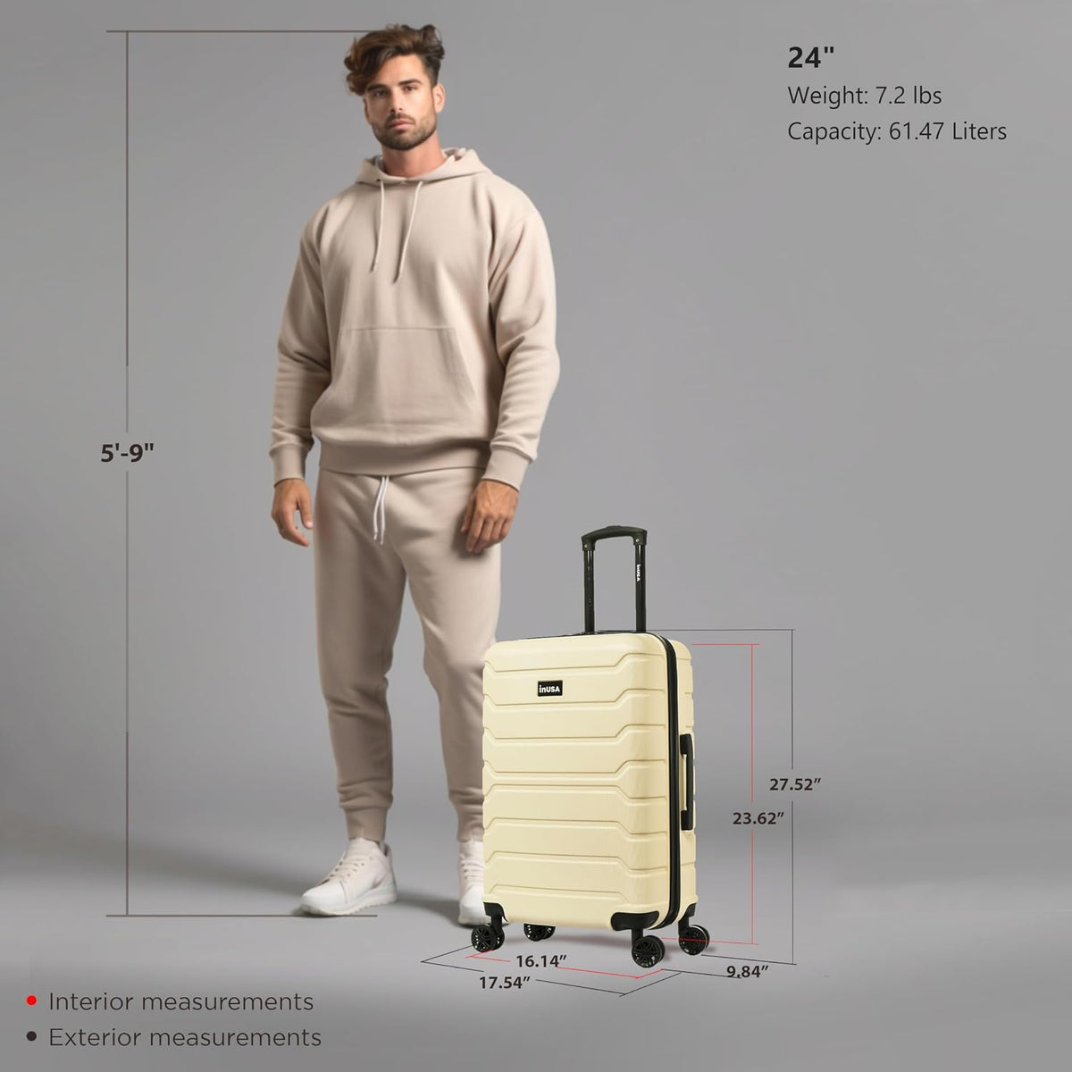 TREND Luggage with Spinner Wheels | Durable Lightweight Hardshell Suitcase, Travel bag with Handle and Trolley, 20-Inch Carry On Small Luggage | Orange