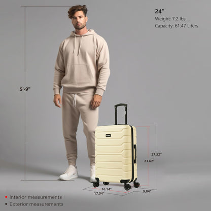 TREND Luggage with Spinner Wheels | Durable Lightweight Hardshell Suitcase, Travel bag with Handle and Trolley, 20-Inch Carry On Small Luggage | Orange