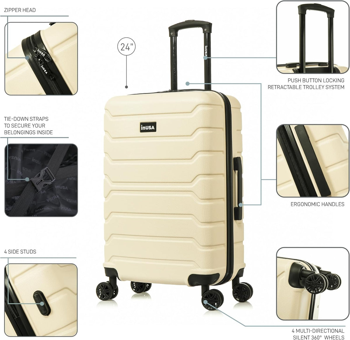 TREND Luggage with Spinner Wheels | Durable Lightweight Hardshell Suitcase, Travel bag with Handle and Trolley, 20-Inch Carry On Small Luggage | Orange
