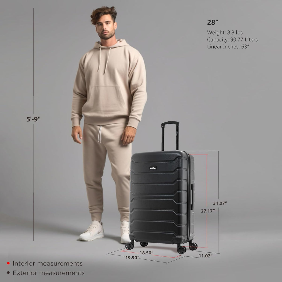 TREND Luggage with Spinner Wheels | Durable Lightweight Hardshell Suitcase, Travel bag with Handle and Trolley, 20-Inch Carry On Small Luggage | Orange