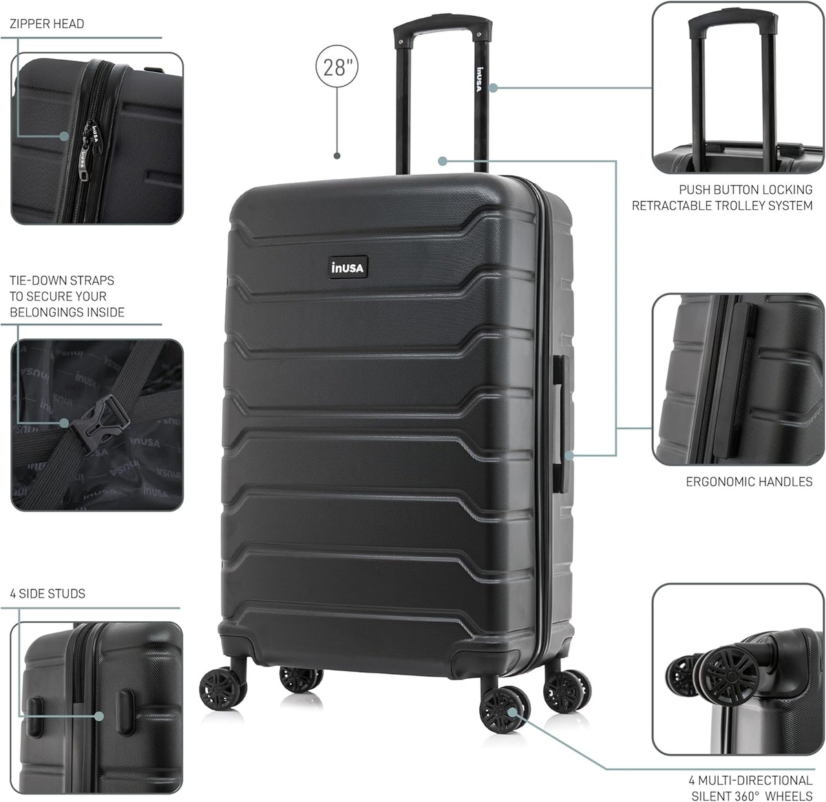 TREND Luggage with Spinner Wheels | Durable Lightweight Hardshell Suitcase, Travel bag with Handle and Trolley, 20-Inch Carry On Small Luggage | Orange