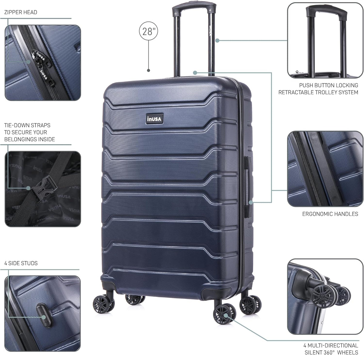TREND Luggage with Spinner Wheels | Durable Lightweight Hardshell Suitcase, Travel bag with Handle and Trolley, 20-Inch Carry On Small Luggage | Orange