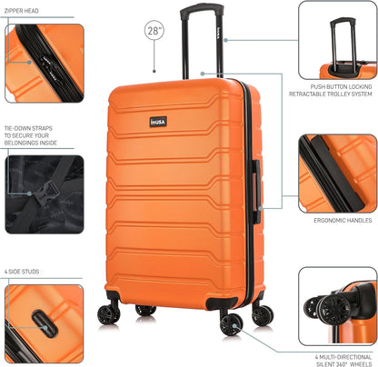 TREND Luggage with Spinner Wheels | Durable Lightweight Hardshell Suitcase, Travel bag with Handle and Trolley, 20-Inch Carry On Small Luggage | Orange