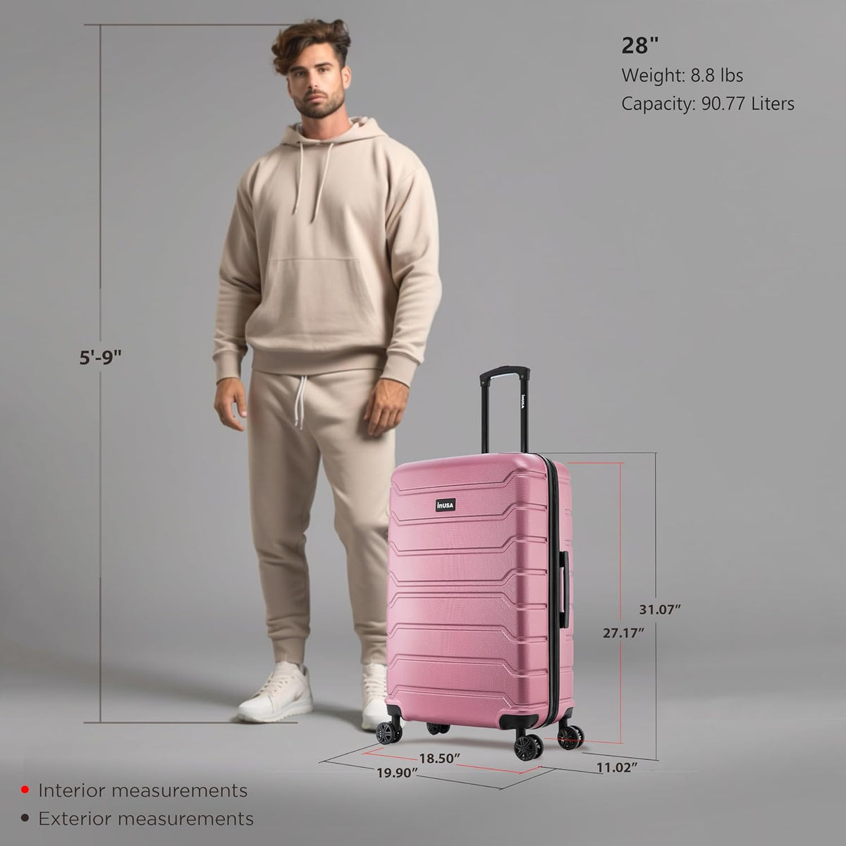 TREND Luggage with Spinner Wheels | Durable Lightweight Hardshell Suitcase, Travel bag with Handle and Trolley, 20-Inch Carry On Small Luggage | Orange