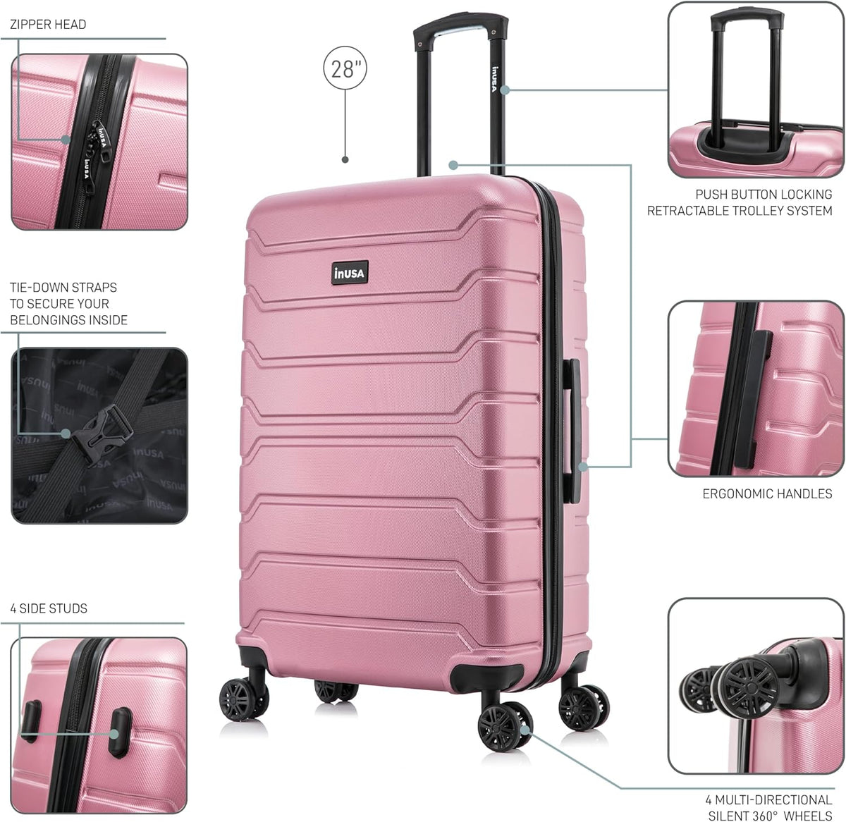 TREND Luggage with Spinner Wheels | Durable Lightweight Hardshell Suitcase, Travel bag with Handle and Trolley, 20-Inch Carry On Small Luggage | Orange