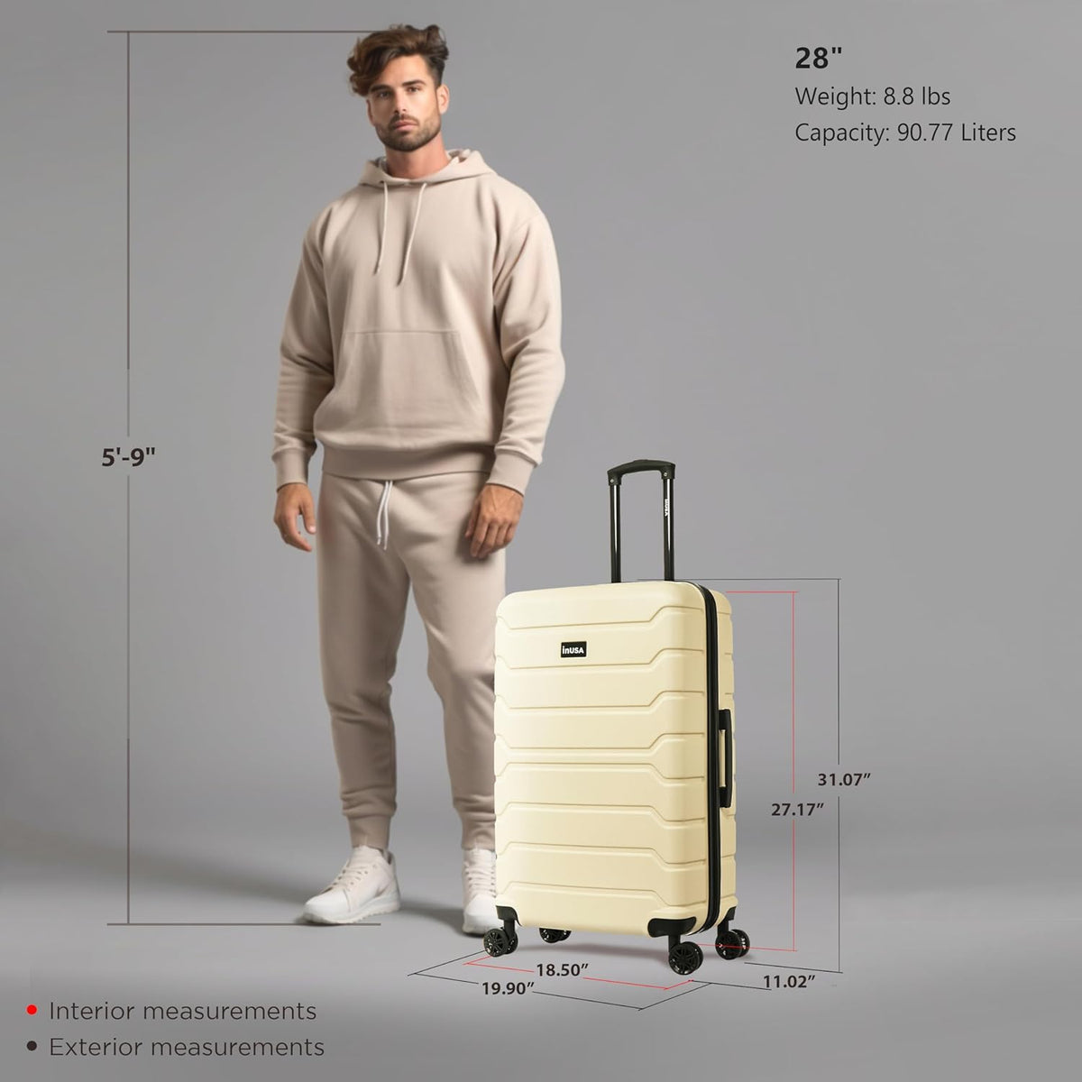 TREND Luggage with Spinner Wheels | Durable Lightweight Hardshell Suitcase, Travel bag with Handle and Trolley, 20-Inch Carry On Small Luggage | Orange