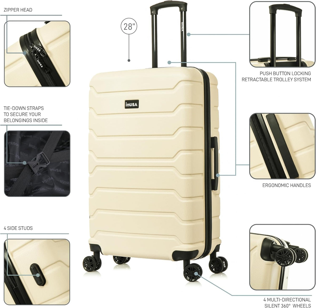 TREND Luggage with Spinner Wheels | Durable Lightweight Hardshell Suitcase, Travel bag with Handle and Trolley, 20-Inch Carry On Small Luggage | Orange