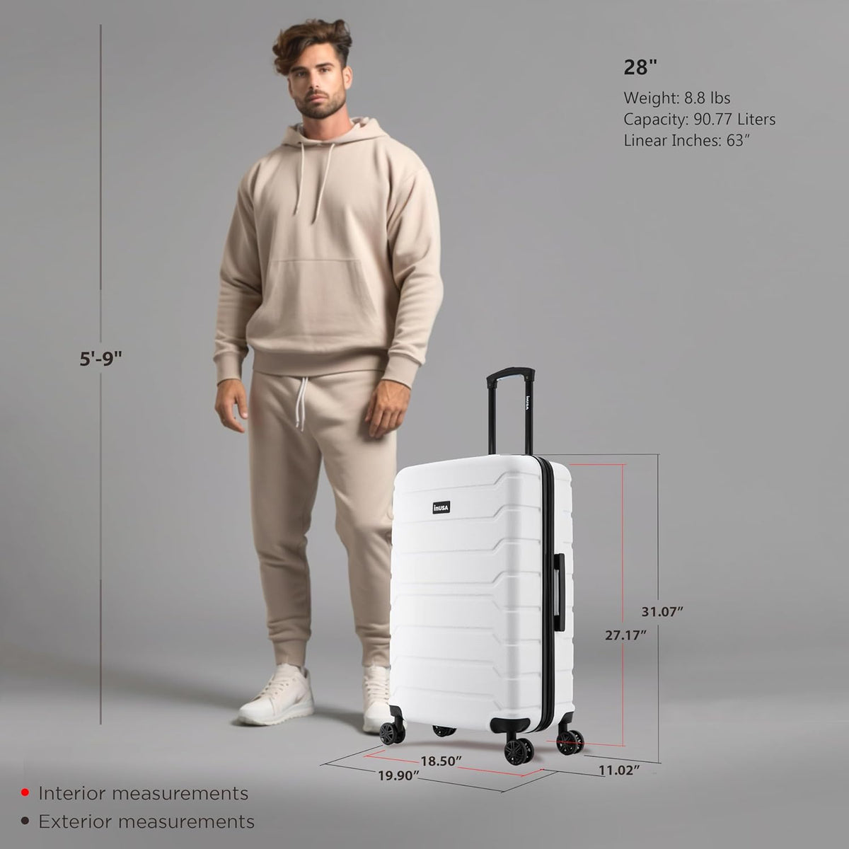 TREND Luggage with Spinner Wheels | Durable Lightweight Hardshell Suitcase, Travel bag with Handle and Trolley, 20-Inch Carry On Small Luggage | Orange
