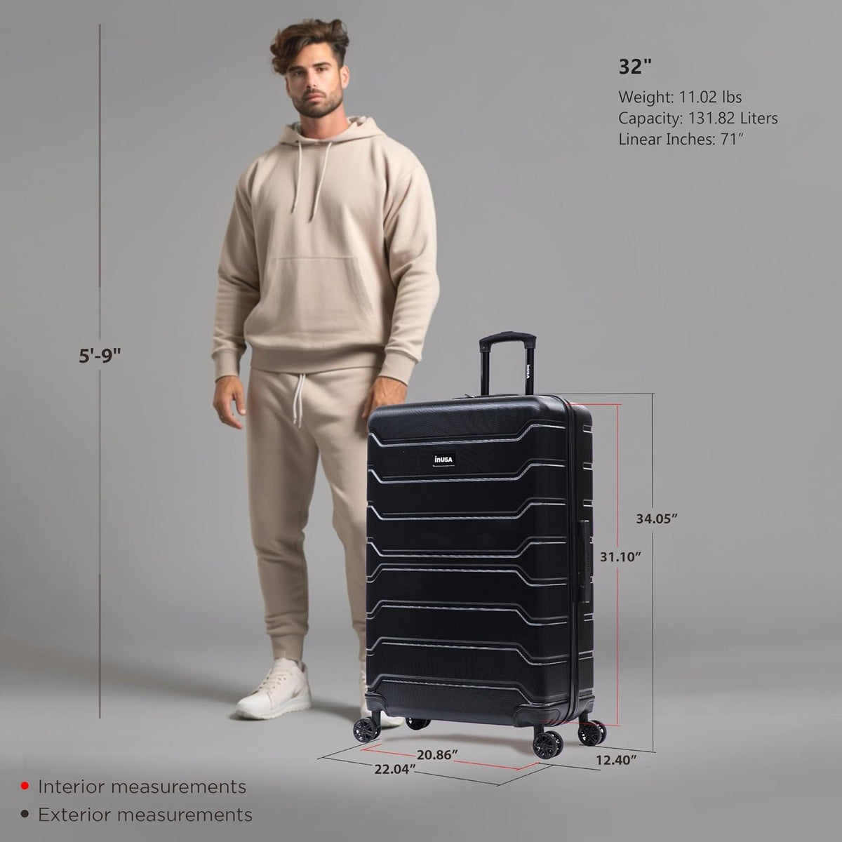 TREND Luggage with Spinner Wheels | Durable Lightweight Hardshell Suitcase, Travel bag with Handle and Trolley, 20-Inch Carry On Small Luggage | Orange