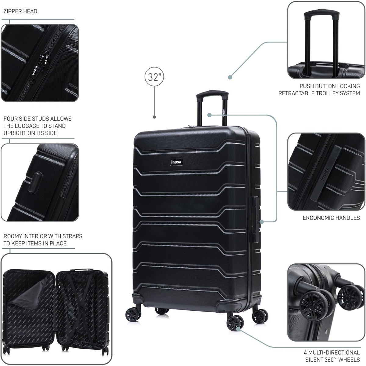 TREND Luggage with Spinner Wheels | Durable Lightweight Hardshell Suitcase, Travel bag with Handle and Trolley, 20-Inch Carry On Small Luggage | Orange