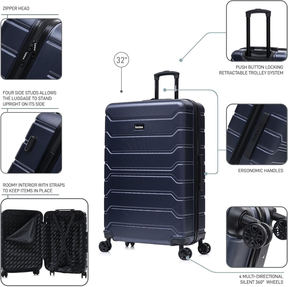 TREND Luggage with Spinner Wheels | Durable Lightweight Hardshell Suitcase, Travel bag with Handle and Trolley, 20-Inch Carry On Small Luggage | Orange