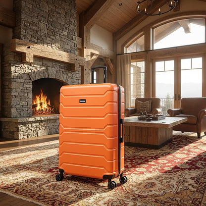 TREND Luggage with Spinner Wheels | Durable Lightweight Hardshell Suitcase, Travel bag with Handle and Trolley, 20-Inch Carry On Small Luggage | Orange