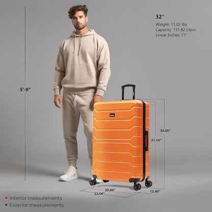 TREND Luggage with Spinner Wheels | Durable Lightweight Hardshell Suitcase, Travel bag with Handle and Trolley, 20-Inch Carry On Small Luggage | Orange