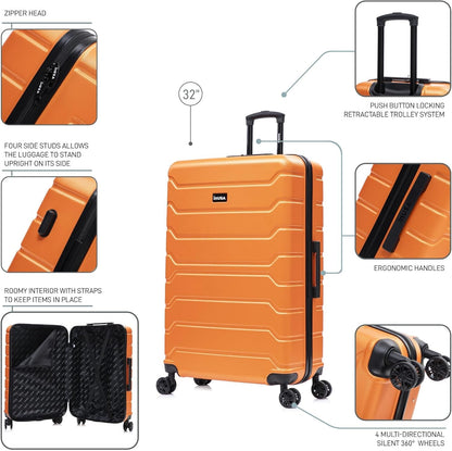 TREND Luggage with Spinner Wheels | Durable Lightweight Hardshell Suitcase, Travel bag with Handle and Trolley, 20-Inch Carry On Small Luggage | Orange