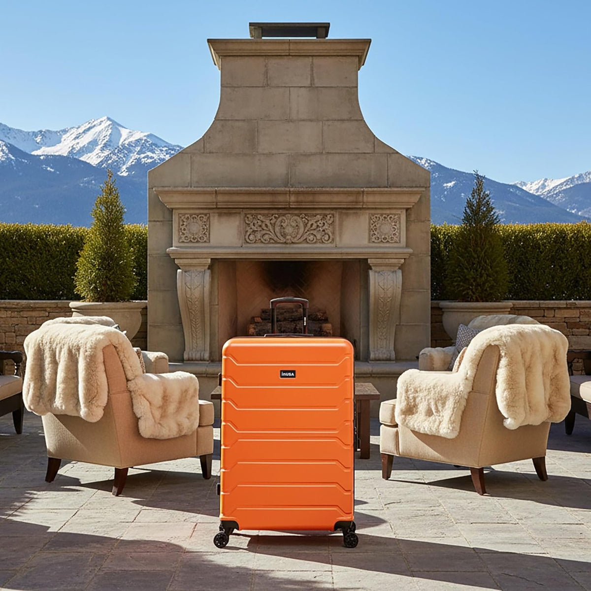 TREND Luggage with Spinner Wheels | Durable Lightweight Hardshell Suitcase, Travel bag with Handle and Trolley, 20-Inch Carry On Small Luggage | Orange