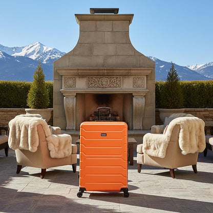 TREND Luggage with Spinner Wheels | Durable Lightweight Hardshell Suitcase, Travel bag with Handle and Trolley, 20-Inch Carry On Small Luggage | Orange