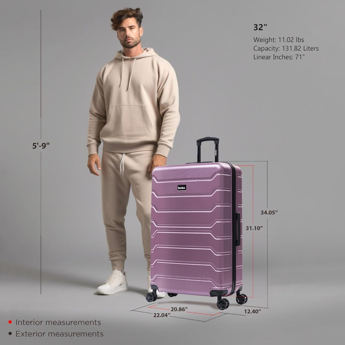 TREND Luggage with Spinner Wheels | Durable Lightweight Hardshell Suitcase, Travel bag with Handle and Trolley, 20-Inch Carry On Small Luggage | Orange