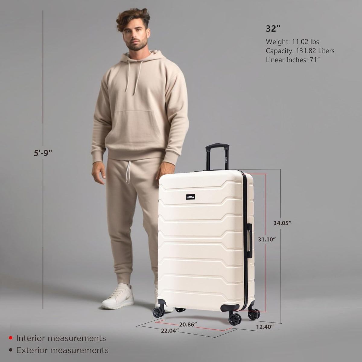 TREND Luggage with Spinner Wheels | Durable Lightweight Hardshell Suitcase, Travel bag with Handle and Trolley, 20-Inch Carry On Small Luggage | Orange