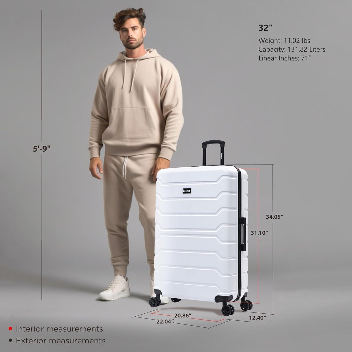 TREND Luggage with Spinner Wheels | Durable Lightweight Hardshell Suitcase, Travel bag with Handle and Trolley, 20-Inch Carry On Small Luggage | Orange